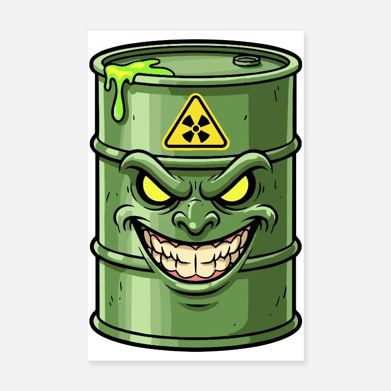 Green barrels with a grim grin Poster 8" x 12" (20x30 cm)