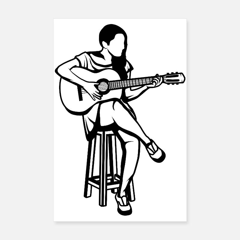 Gitarrenmädchen Poster 20x30 cm
