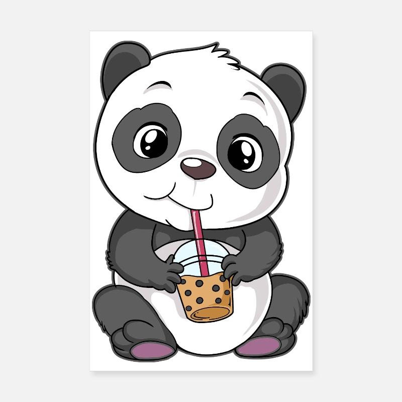 Panda Bubble Tea Poster 20 x 30 cm
