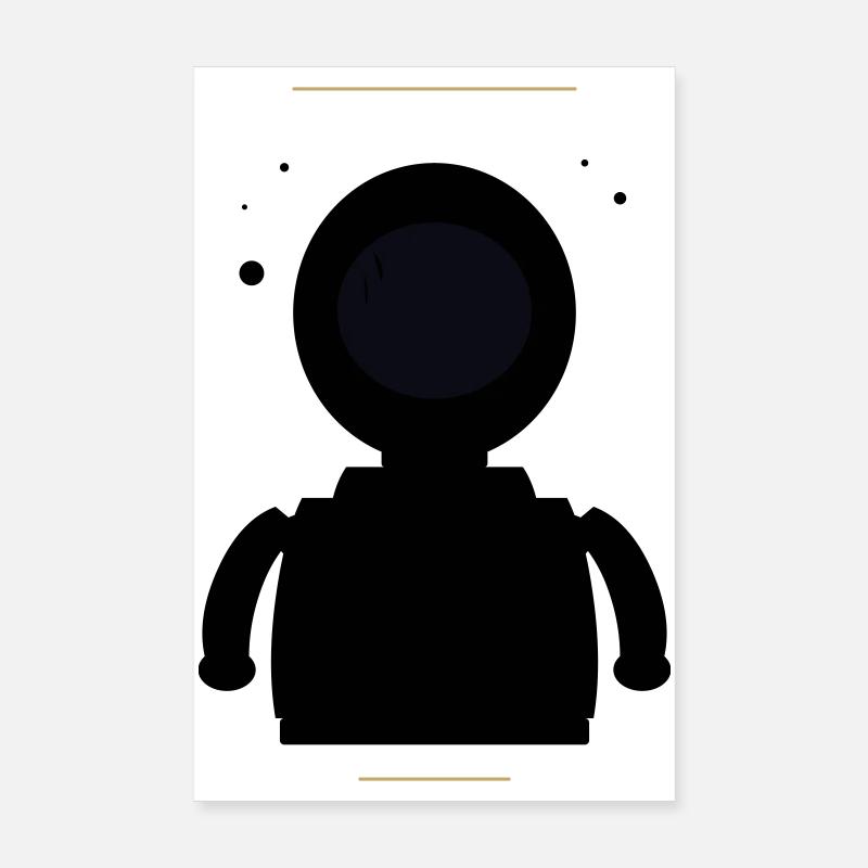 Minimalistischer Schwarzer Mond Poster 20x30 cm