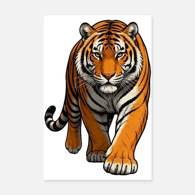 Tiger Illustration Poster 20x30 cm