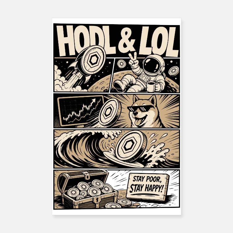 HODL LOL Crypto Meme Comic Poster 20 x 30 cm