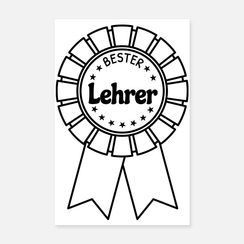 Bester Lehrer - Poster 20x30 cm - Weiß