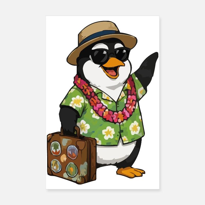 Penguin Vacation Poster 8" x 12" (20x30 cm)