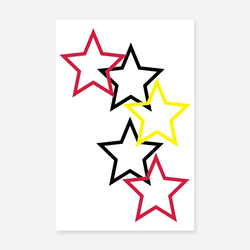 Outlined Stars Three Colors Poster 8" x 12" (20x30 cm)