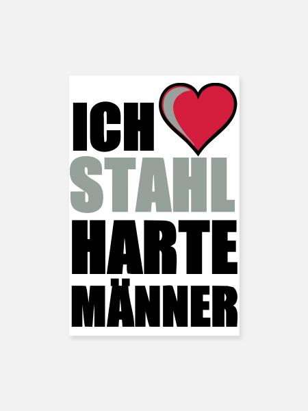 Stahlharte Männer Geschenk - Poster 20x30 cm - Weiß - Vorne