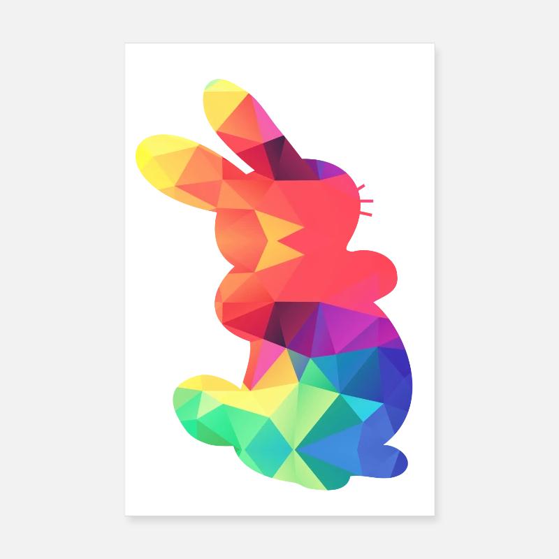 Colorful Bunny Poster 8" x 12" (20x30 cm)
