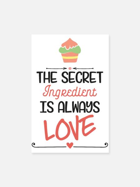 Geheime Zutat Liebe – Backdesign - Poster 20x30 cm - Weiß - Vorne