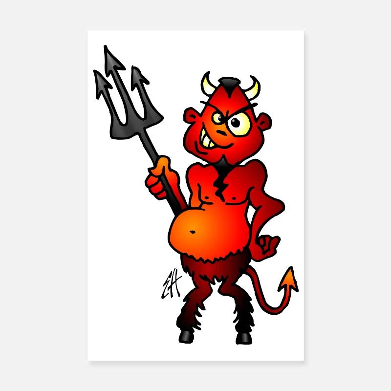 Dicker roter Teufel Poster 20x30 cm
