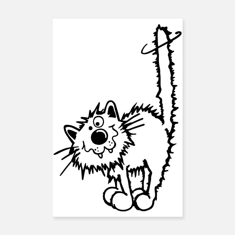 Drôle Chat Poster 20 x 30 cm
