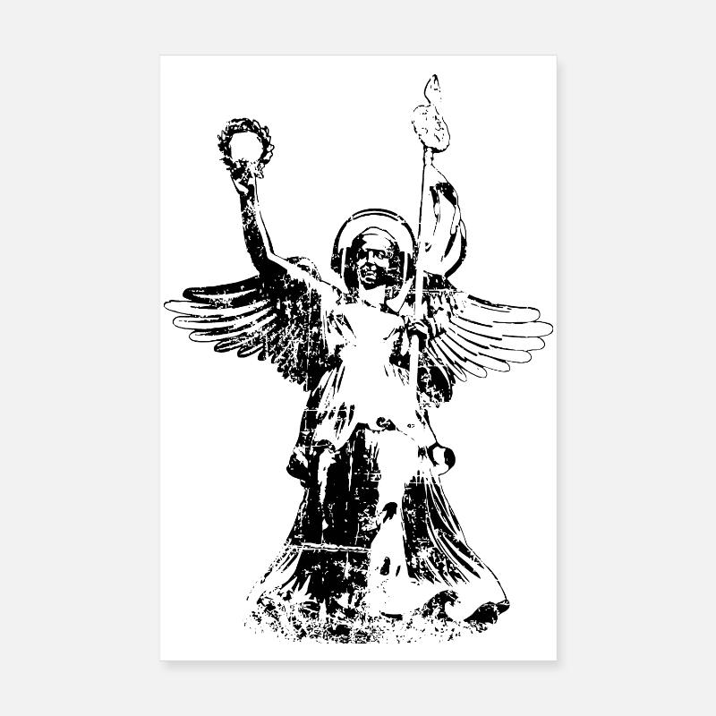 Goldelse mit Kopfhörer (Vintage Schwarz/Weiß) Poster 20x30 cm