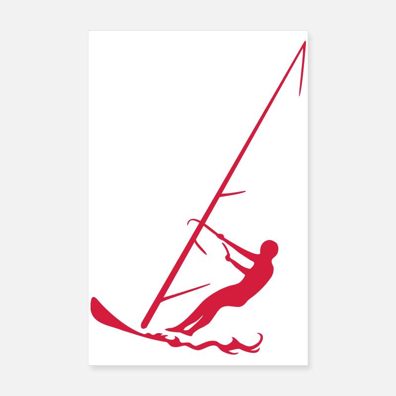 planche à voile - Poster 20 x 30 cm - blanc