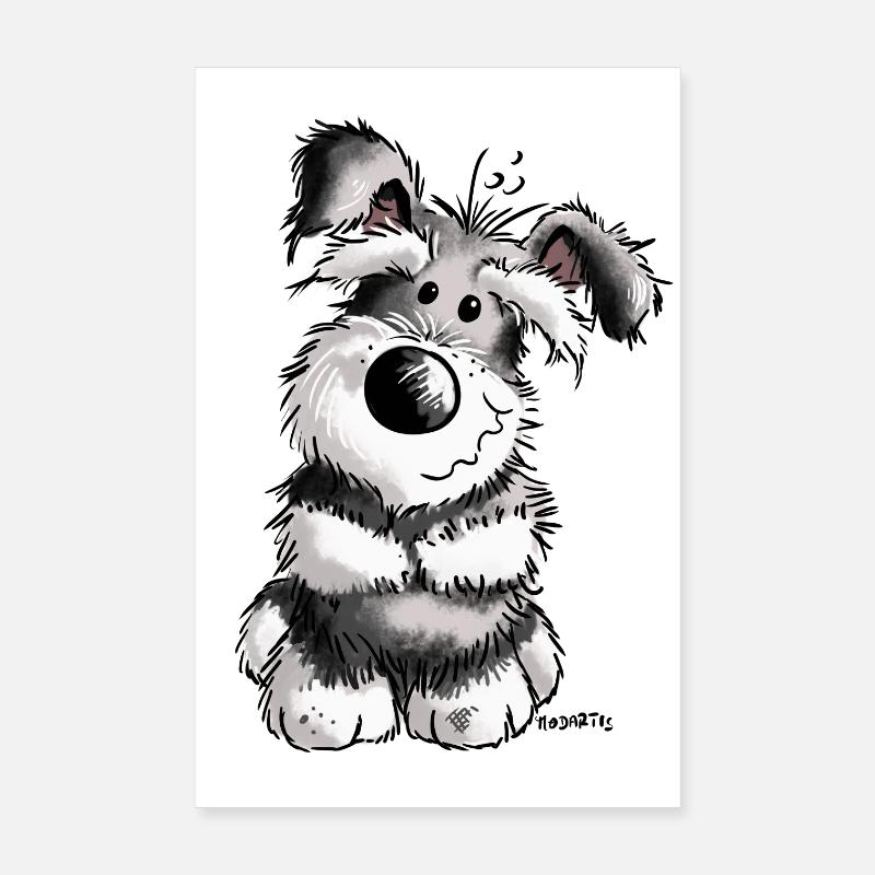 Süßer Schnauzer - Poster 20x30 cm - Weiß
