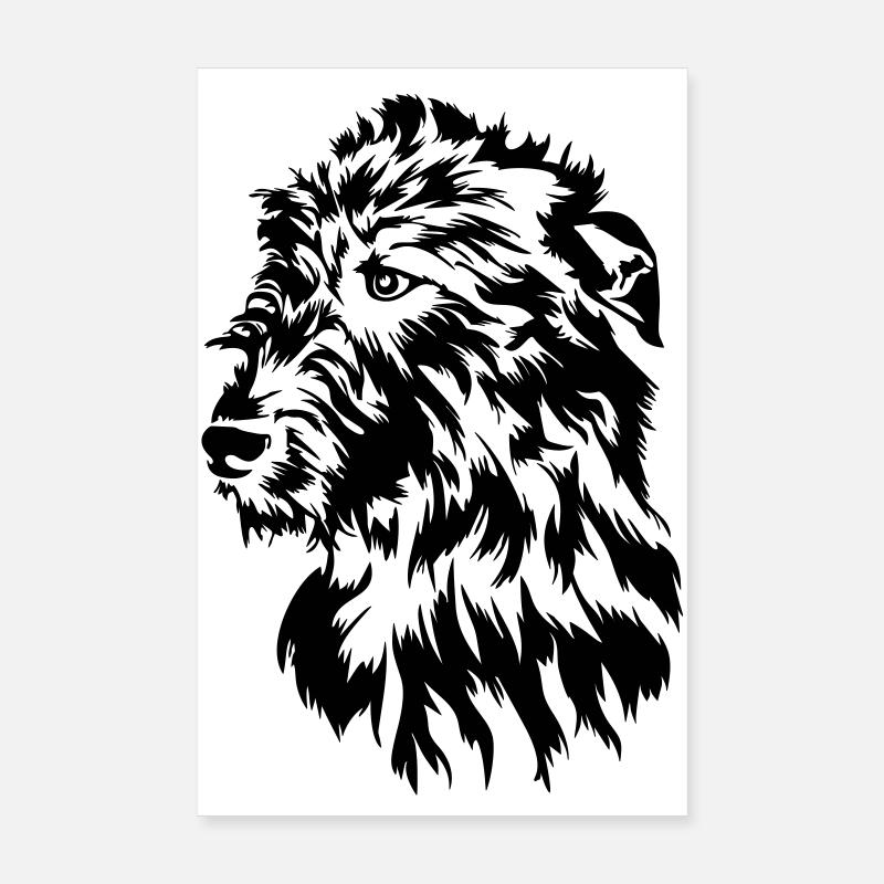 Irish Wolfhound head Poster 8" x 12" (20x30 cm)