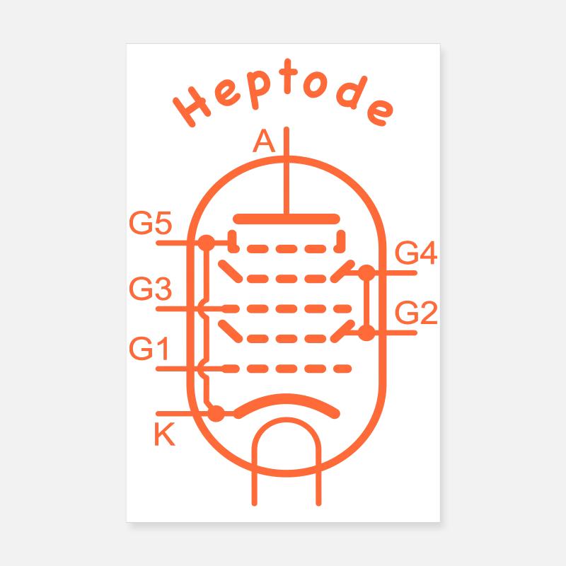 Vacuum Tube Symbol Heptode Poster 8" x 12" (20x30 cm)