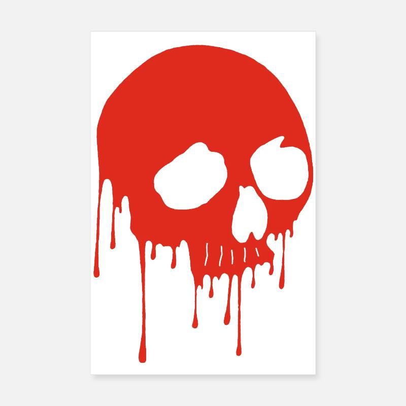 Crâne rouge et graffiti - Poster 20 x 30 cm - blanc