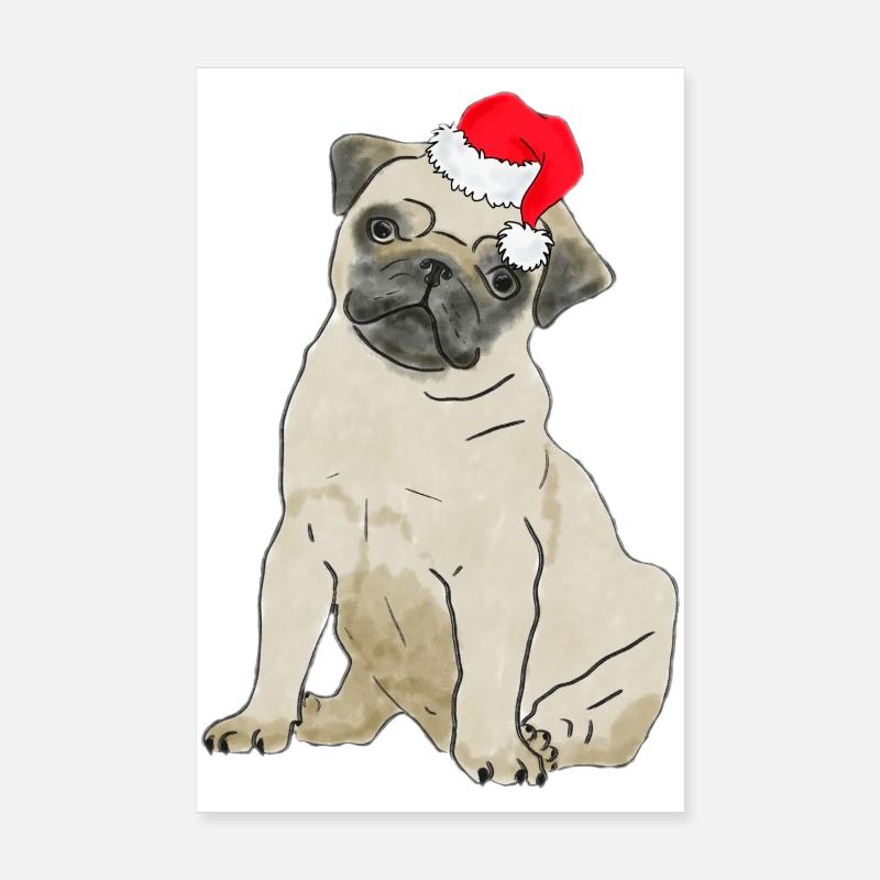 Chien de Noël Poster 20 x 30 cm