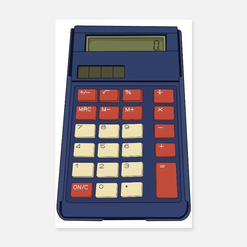 80's 90's Calculator Math School Nostalgie Poster 20 x 30 cm