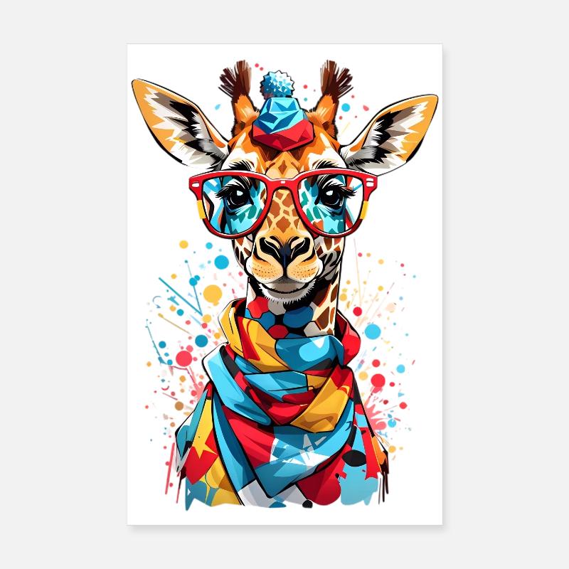 Coole Giraffe Poster 20x30 cm