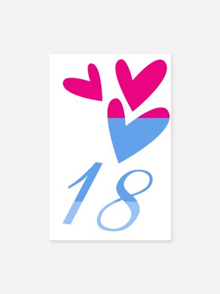 18. 18 JAHRE ALT. 18-jähriges JUBILÄUM. GEBURTSTAG 18 JAHRE. - Poster 20x30 cm - Weiß - Vorne