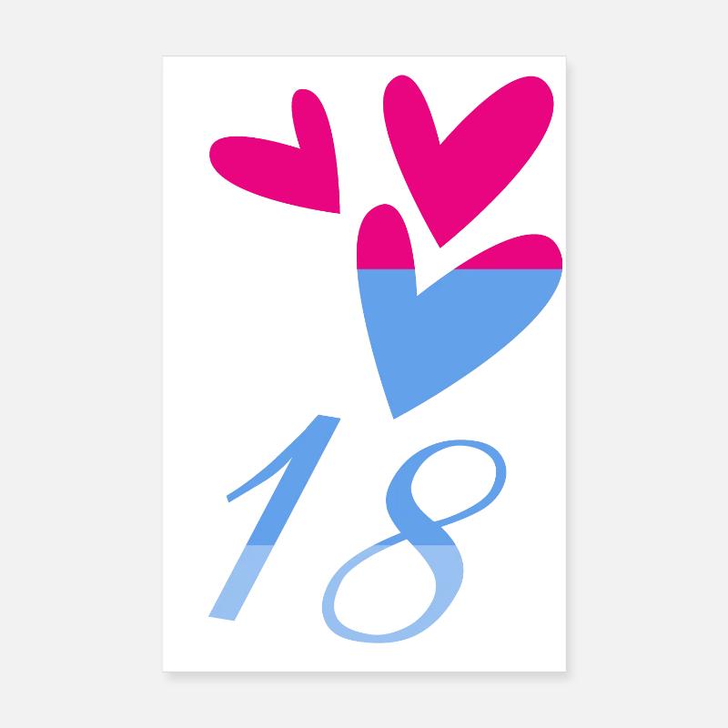 18. 18 YEARS OLD. 18th ANNIVERSARY. BIRTHDAY 18 YEARS. Poster 8" x 12" (20x30 cm)
