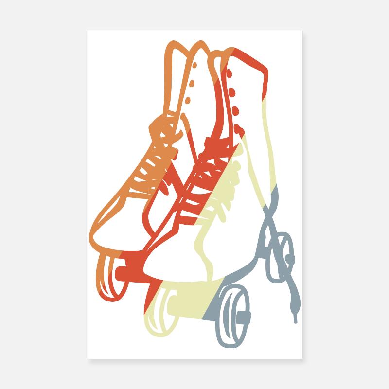 Vintage Roller Skates Poster 8" x 12" (20x30 cm)