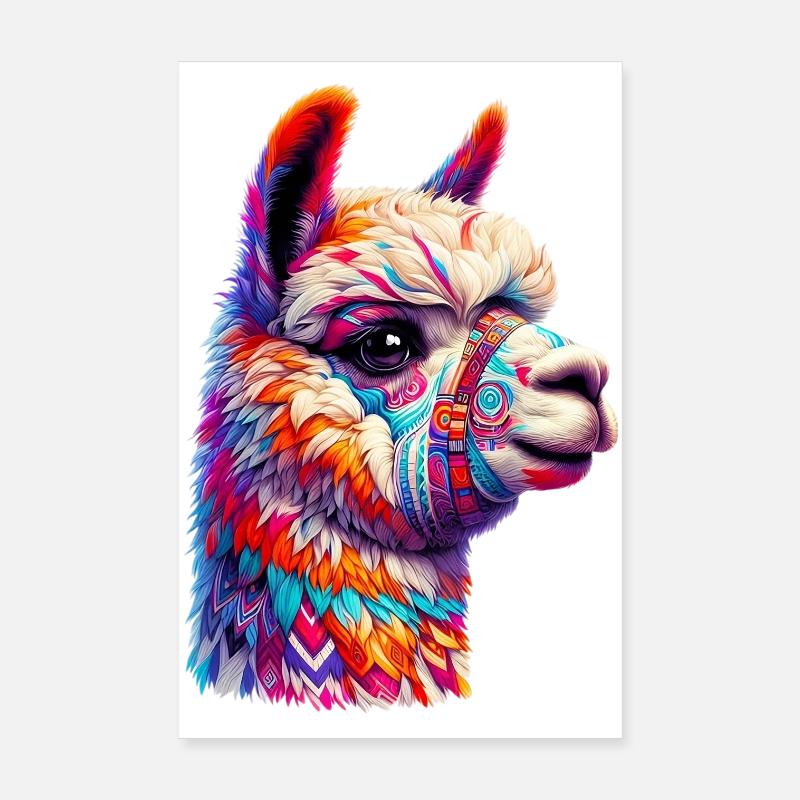 Alpaka - Poster 20x30 cm - Weiß