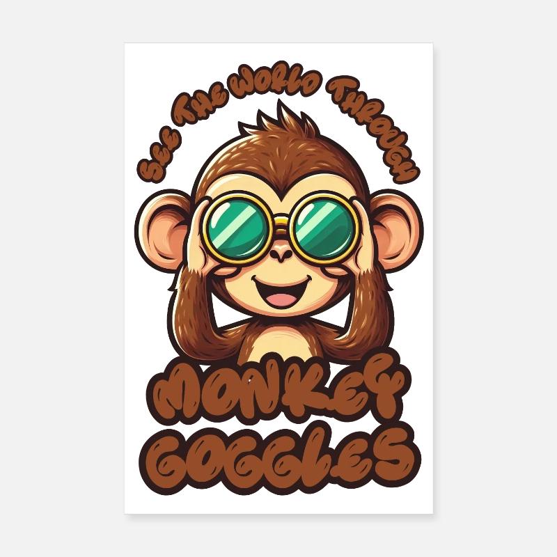 Cute Monkey: Sehen Sie die Welt durch eine Affenbrille! Poster 20x30 cm