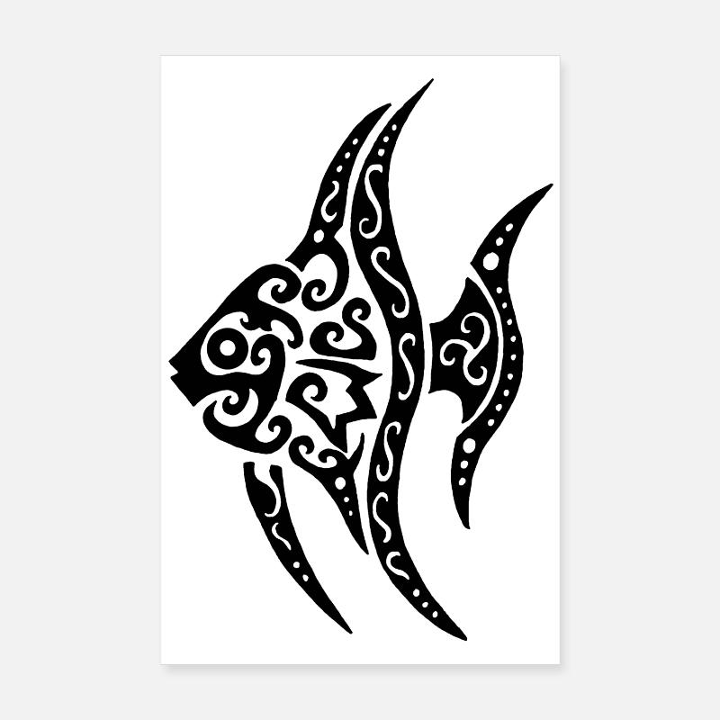 Black Tropical Fish Poster 8" x 12" (20x30 cm)