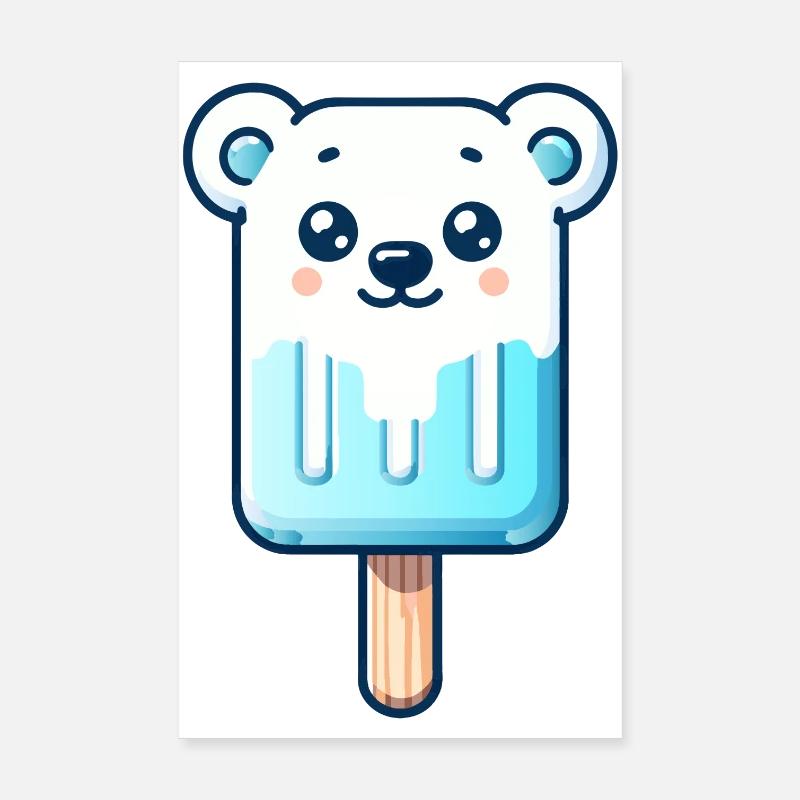 Ein Eis in Form eines lächelnden Eisbären Poster 20x30 cm