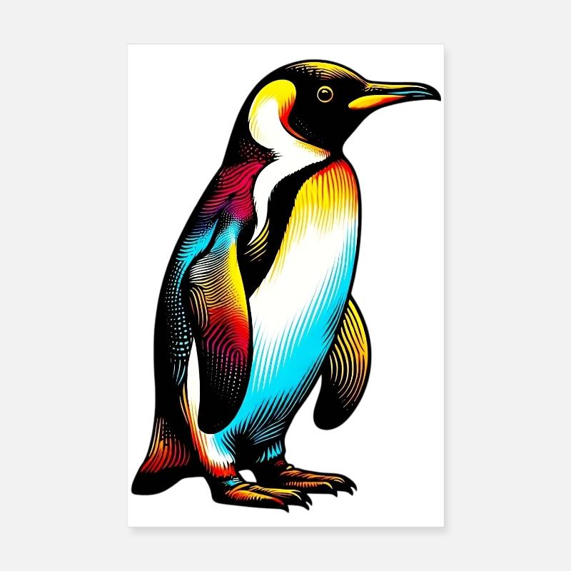 Pinguin - Poster 20x30 cm - Weiß