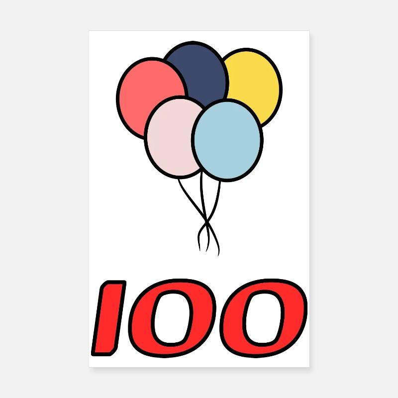 100. 100 ANS. 100e ANNIVERSAIRE. ANNIVERSAIRE 100 Poster 20 x 30 cm