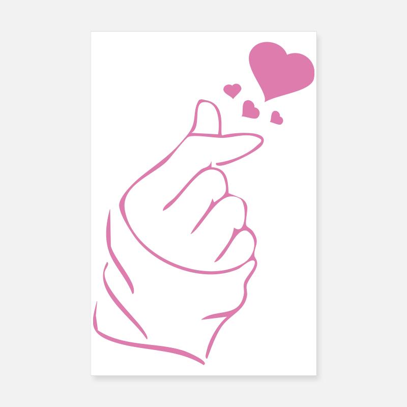 Finger heart k-pop K-drama 2 couleurs custom Poster 20 x 30 cm