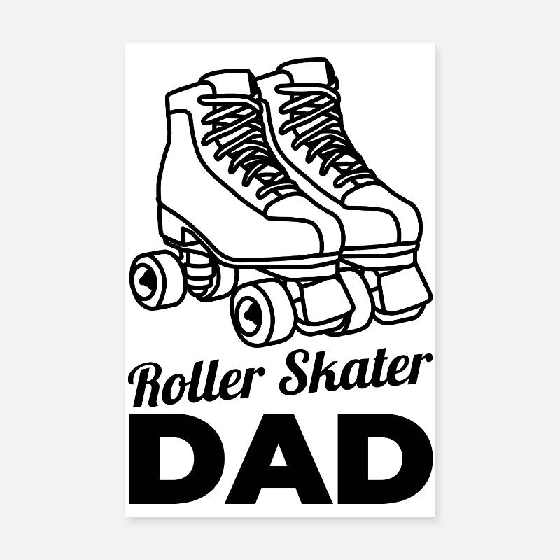 Rollschuhläufer Papa Poster 20x30 cm