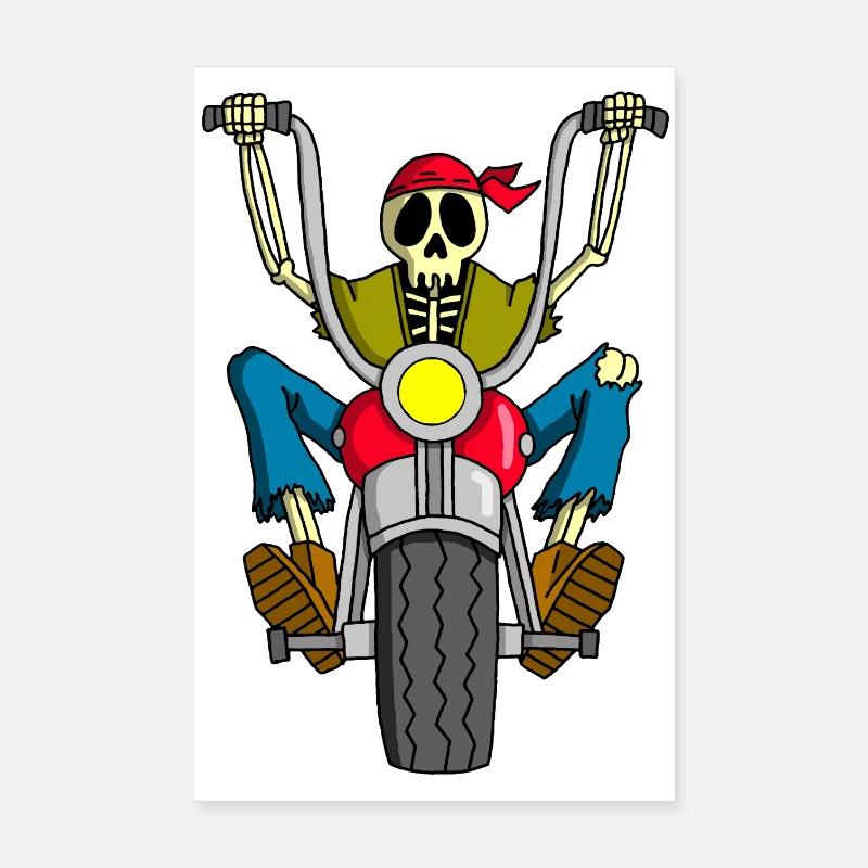 Motard squelette Poster 20 x 30 cm