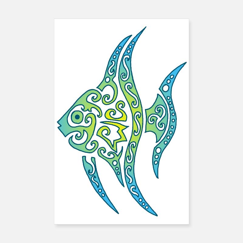 Blue Tropical Fish Poster 8" x 12" (20x30 cm)