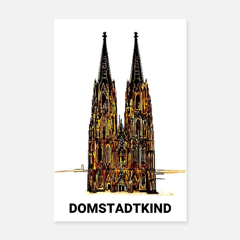Kölner Dom - Domstadtkind - Poster 20x30 cm - Weiß