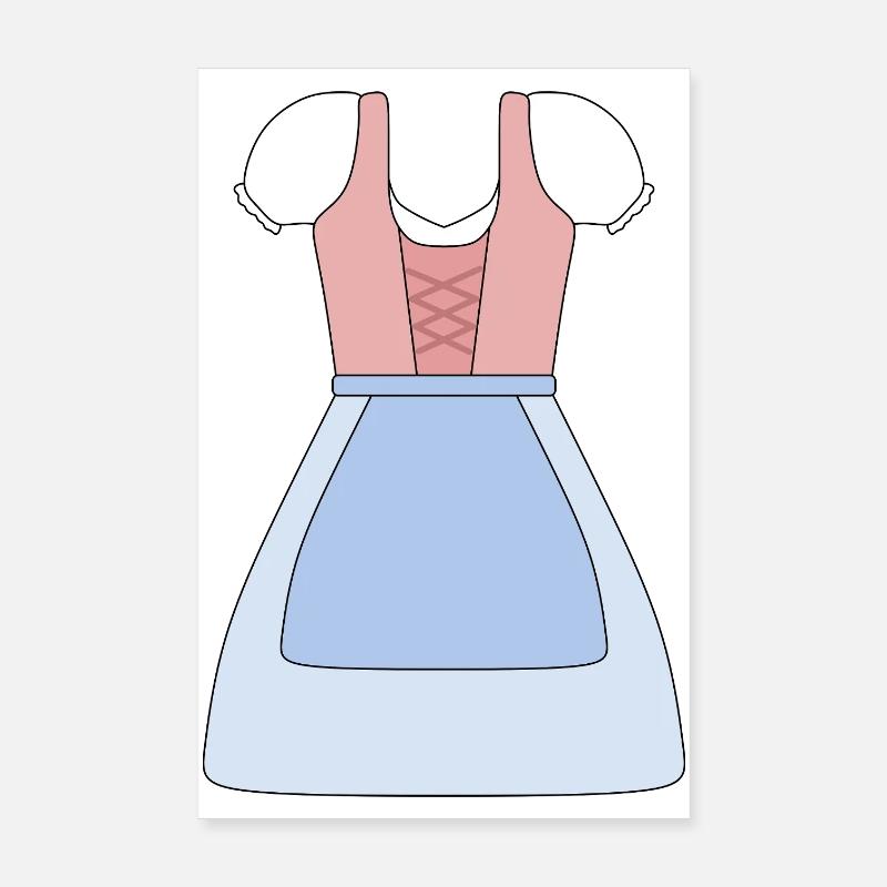 Traditionelles bayerisches Dirndl Design Poster 20x30 cm