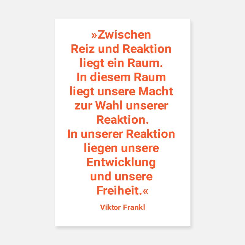 Espace de pensée - entre stimulus et réaction - Poster 20 x 30 cm - blanc