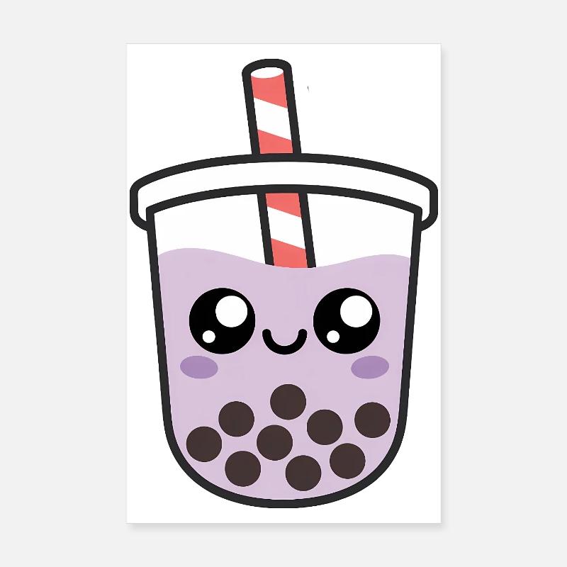 Kawaii Bubble Tea Poster 8" x 12" (20x30 cm)