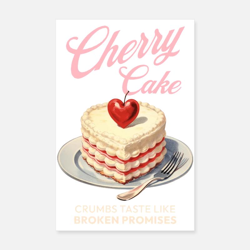 Kirschen Kirschkuchen Backen Geschenk Poster 20x30 cm
