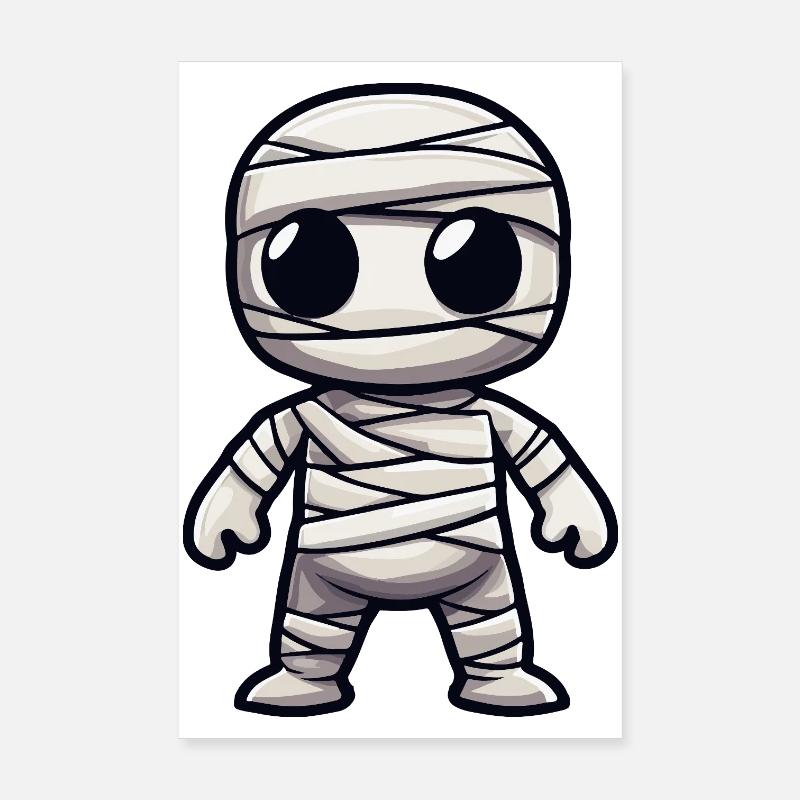Mummy Halloween Cute Comic Poster 8" x 12" (20x30 cm)