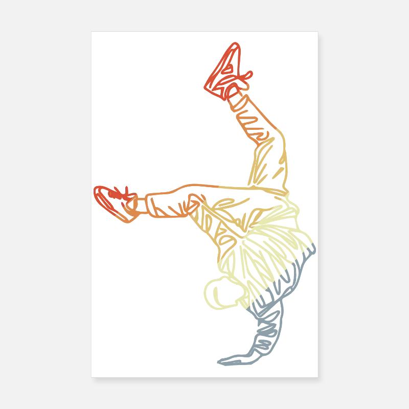 Vintage Breakdancer Drawing Poster 8" x 12" (20x30 cm)