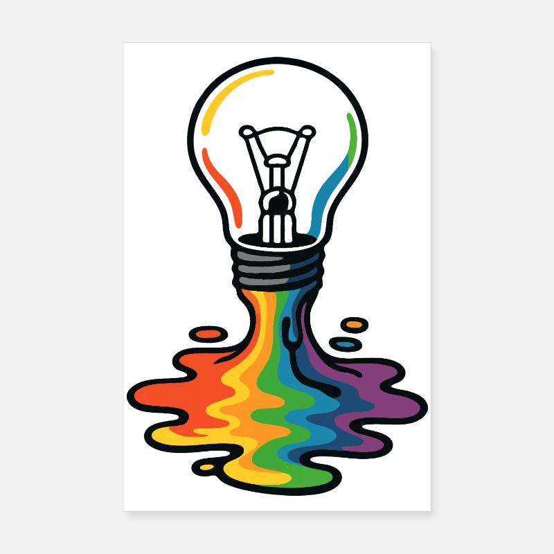 Rainbow Melt Glühbirne Poster 20x30 cm