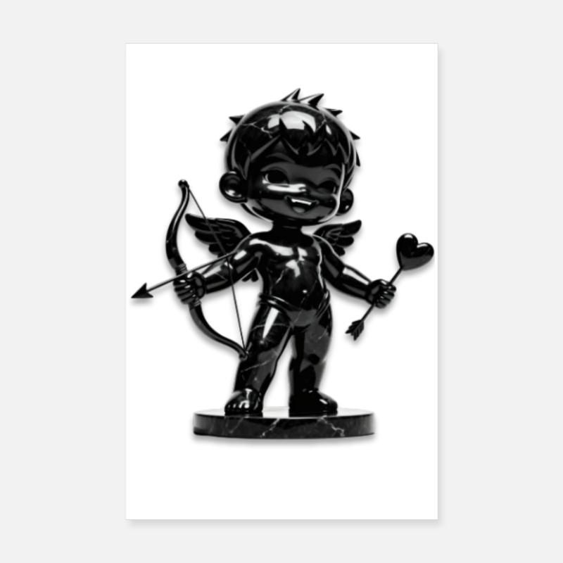 Black Cupid with Bow Poster 8" x 12" (20x30 cm)