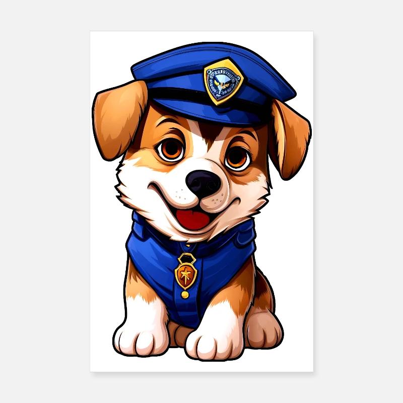 Policier canin Poster 20 x 30 cm