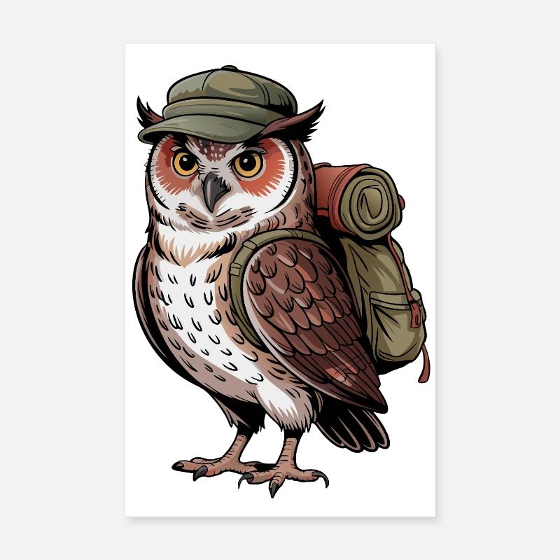 Aventure de la chouette errante - Poster 20 x 30 cm - blanc