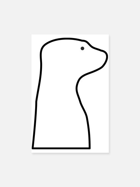 Erdmännchen - Poster 20x30 cm - Weiß - Vorne