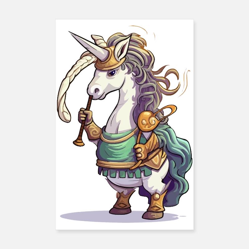 Cornemuses Guerriers Licorne Poster 20 x 30 cm
