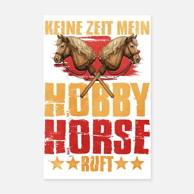 Déclaration du cheval de loisir Double Horse Heads Poster 20 x 30 cm
